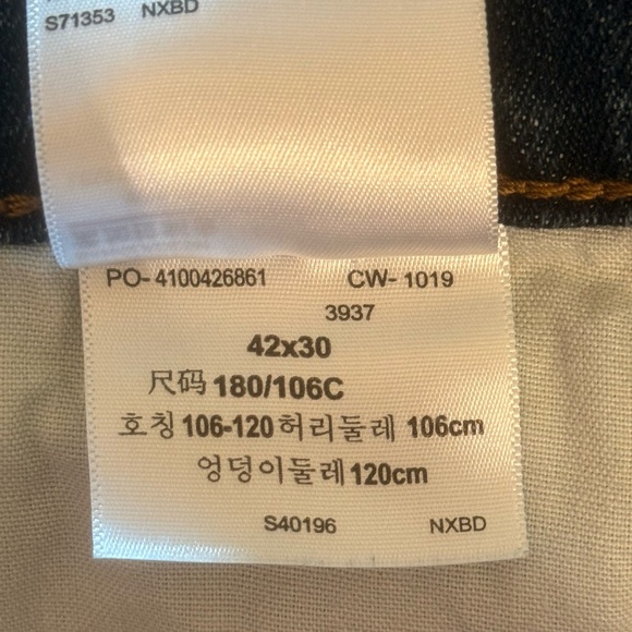 Signature Gold by Levi Strauss Blue Mens Straight Leg Jeans Tag Size 42x30 - Picture 5 of 11